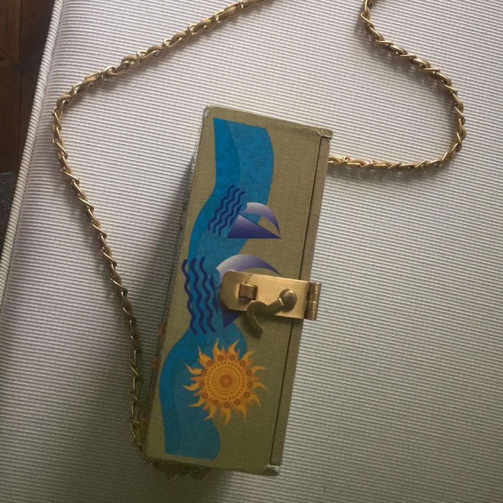Colorful wooden Strap Purse